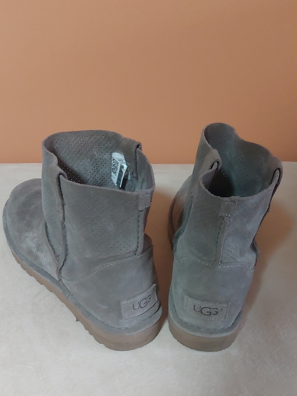UGG Short Suede Ankle Boots in Grey-Taupe